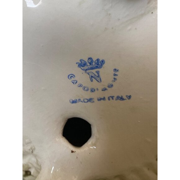 Vintage Capodimonte Italy Porcelain Flower Bouquet in Vase Hand Painted 8" - Picture 3 of 11